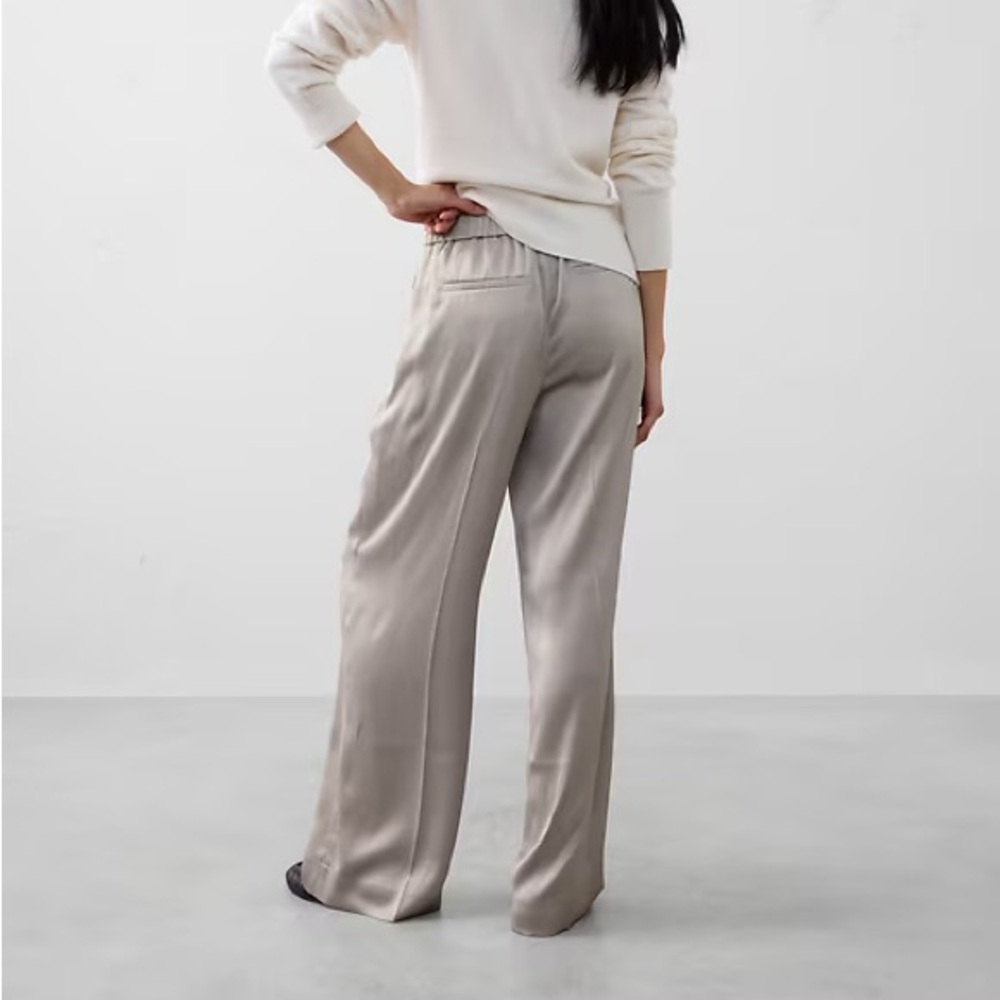 HAYDEN WIDE-LEG HIGH-RISE SILKY PULL-ON PANT - Picture 3 of 5